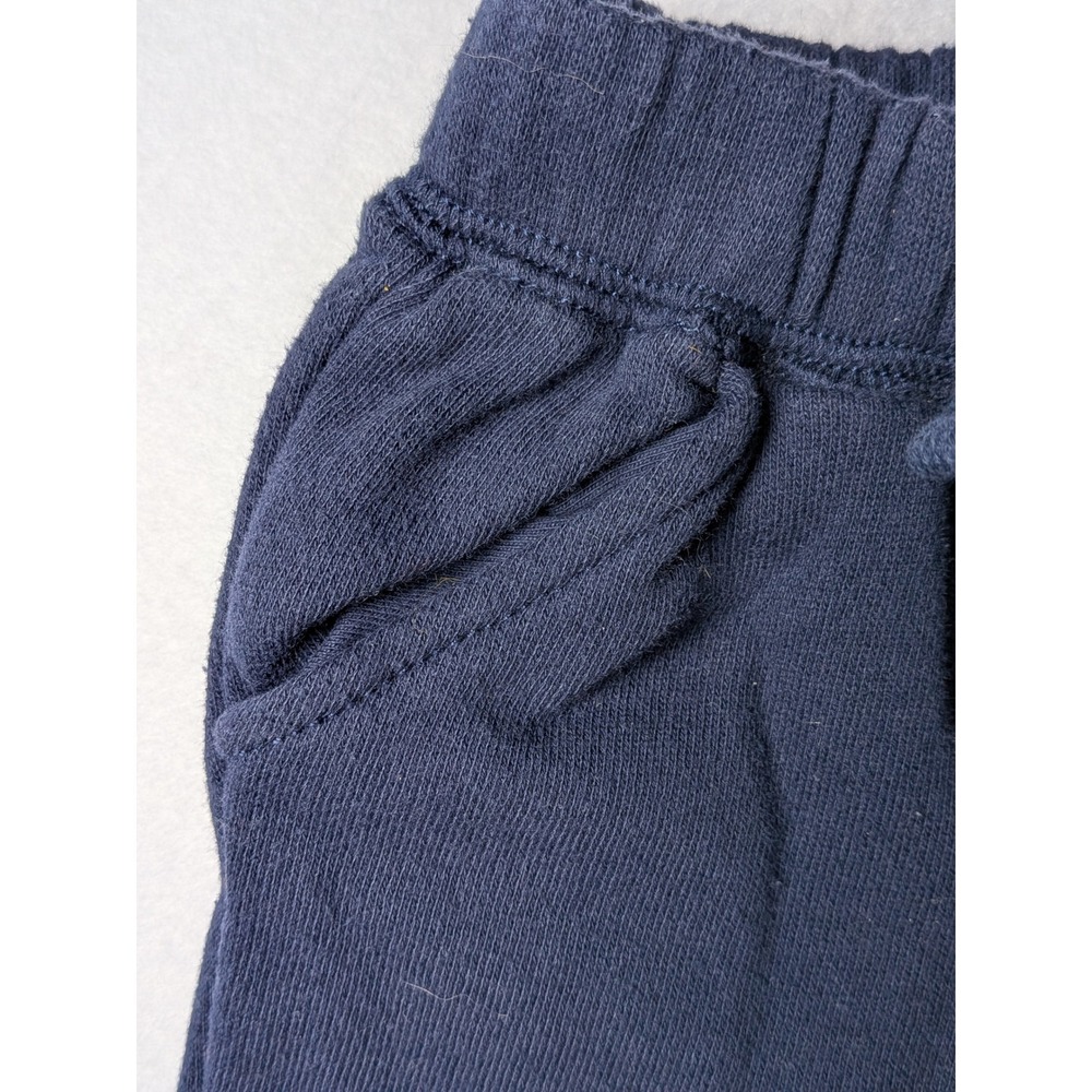 Gymboree Baby Boy Navy Blue Fleece Jogger Pants Striped Cuffs 3-6 Months - Picture 3 of 8